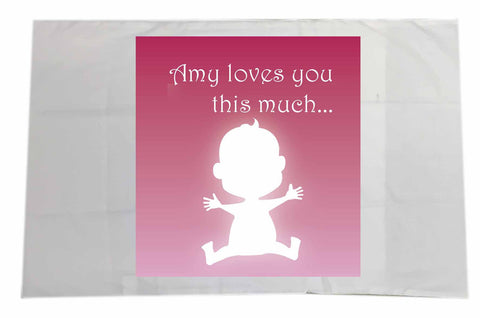 MO03 - Loves You This Much Personalised White Pillow Case Cover