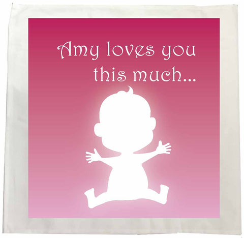 MO03 - Loves You This Much Personalised Tea Towel