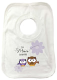 MO05 - Owl Mother's Day Personalised Baby Bib