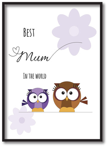 MO05 - Owl Mother's Day Personalised Print