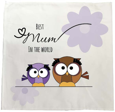 MO05 - Owl Mother's Day Personalised Tea Towel