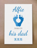 Personalised Your Child's or Babies Footprints made into a Beautiful Unique Canvas Print