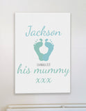 Personalised Your Child's or Babies Footprints made into a Beautiful Unique Canvas Print