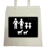 MO10 - Family Name and Figures Personalised Canvas Bag for Life