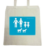 MO10 - Family Name and Figures Personalised Canvas Bag for Life
