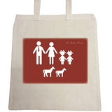 MO10 - Family Name and Figures Personalised Canvas Bag for Life