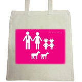 MO10 - Family Name and Figures Personalised Canvas Bag for Life