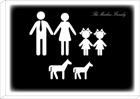 MO10- Family Name and Figures Personalised Canvas Print.