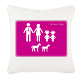 Family Name and Figures Personalised Cushion Cover