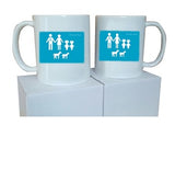 MO10 - Family Name and Figures Personalised Mug & White Gift Box