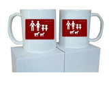 MO10 - Family Name and Figures Personalised Mug & White Gift Box