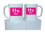 MO10 - Family Name and Figures Personalised Mug & White Gift Box