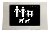 MO10 - Family Name and Figures Personalised White Pillow Case Cover