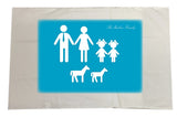 MO10 - Family Name and Figures Personalised White Pillow Case Cover