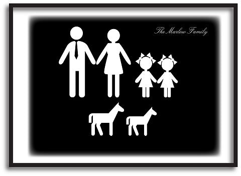 MO10 - Family Name and Figures Personalised Print