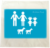 MO10- Family Name and Figures Personalised Tea Towel.