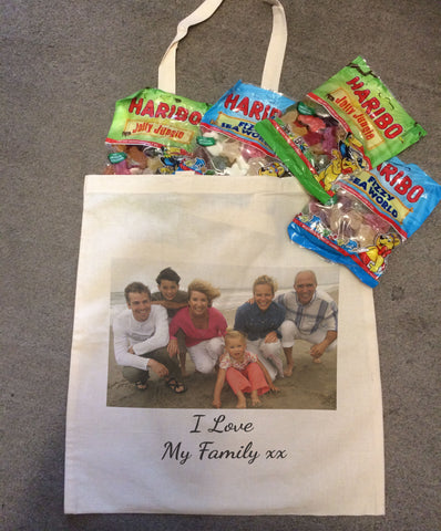 Personalised Your Photo and Your Personal Message on Canvas Bag for Life