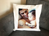 Personalised Your Photo and Your Personal Message Cushion Cover or Full Cushion
