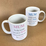 MO20 - Personalised Mother's Day "You are the World" Mug & White Gift Box