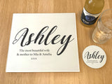 Personalised Most Beautiful Wife & Mum Glass Chopping Board, Placemats and Coasters