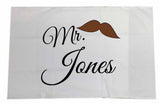 VA09 - Mr & Mrs Surname Valentine's Personalised White Pillow Case Cover. Women's and Men's