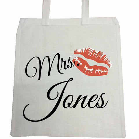 VA09 - Mr & Mrs Surname Valentine's Personalised Canvas Bag for Life