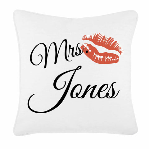 Mr & Mrs Surname Valentine's Cushion Cover Available in Women's and Men's