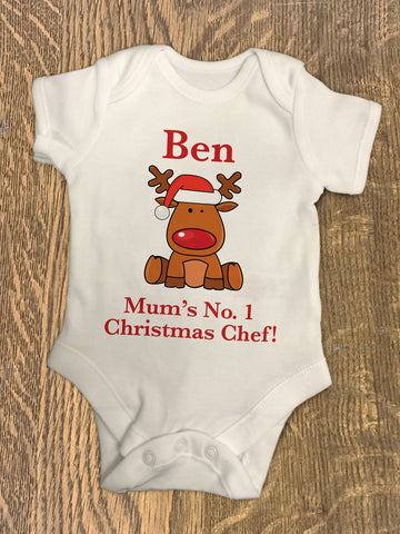CA03 - Christmas Personalised Cooking Personalised Baby Vest
