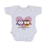 VA13 - Loving Owl Hearts Personalised Baby Bib