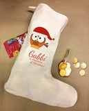 Personalised Cute Owl and Name Is Dreaming Of Christmas Hanging Santa Stocking