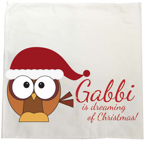 PC01 - (Your Name) Is Dreaming Of Christmas Personalised Tea Towel