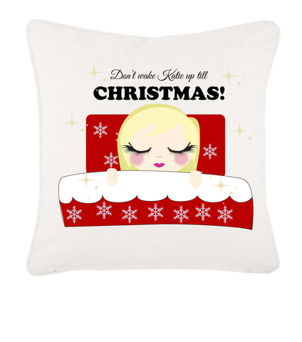 Don't Wake (Name) Until Christmas Personalised Cushion Cover