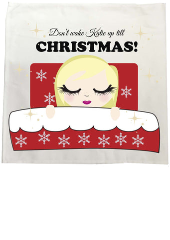 PC02- Don't Wake (Name) Until Christmas Personalised Tea Towel