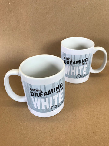 PC03 - Name is Dreaming of a White Christmas Personalised Mug & White Gift Box