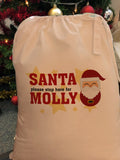 Personalised Santa Please Stop Here For Christmas Gifts for All Canvas Santa Sack