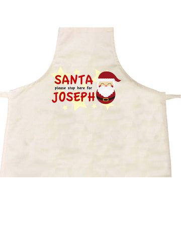 PC04 - Santa Please Stop Here For (Your Name) Personalised Christmas Apron