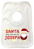 PC04 - Santa Please Stop Here For (Your Name) Personalised Christmas Baby Bib