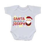 PC04 - Santa Please Stop Here For (Your Name) Personalised Christmas Baby Bib