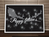 PC07 - Personalised Christmas (name inserted) Believes Canvas Print.  Available in Black and Red.