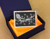PC07 - Personalised Christmas (name inserted) Believes Crystal Block with Presentation Gift Box