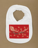PC07 - Personalised Christmas (name inserted) Believes Baby Bib in Black or Red