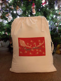 PC07 - Personalised Christmas (name inserted) Believes Canvas Santa Sack