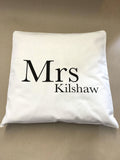 Personalised Mr/Mrs (Name) Canvas Cushion Cover