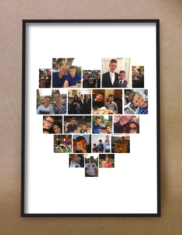 Personalised Your Photos in Heart Shaped Print with up to 20 photos