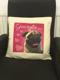 Personalised Your Photo and Your Personal Message Cushion Cover or Full Cushion