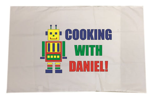 CA10 - Personalised Cooking with (Name) White Pillow Case Cover