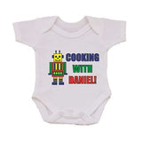 CA10 - Personalised Cooking with (Name) Baby Bib