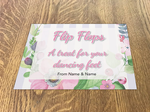 SM02 - Personalised Wedding Pink & Purple Flower Flip Flop Sign