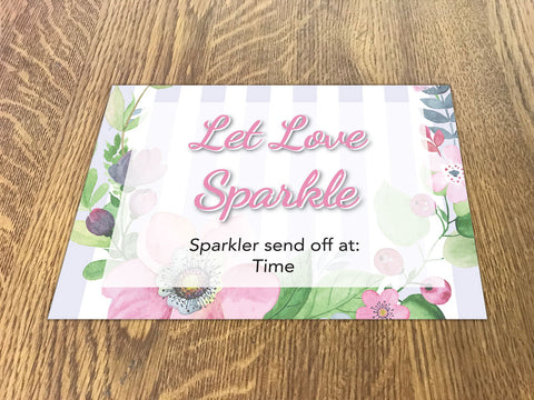 SM02 - Personalised Wedding Pink & Purple Flower Sparkler Send Off Sign