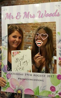 SM02 - Personalised Wedding Pink & Purple Flower Social Media Frame